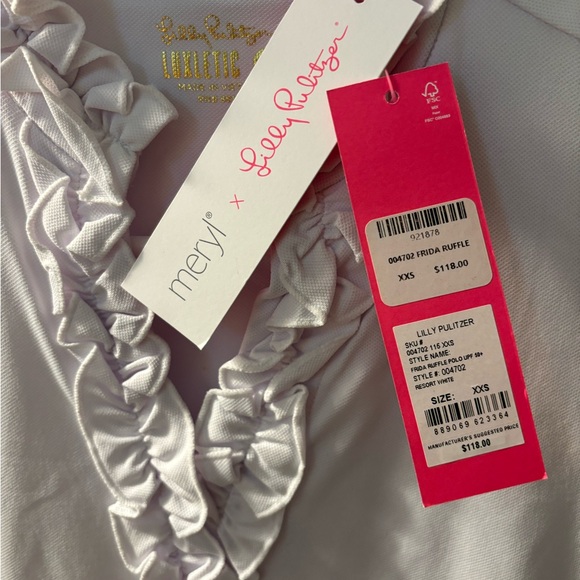 Lily Pulitzer xxs cap sleeve white shirt! New with tags. - Picture 1 of 2